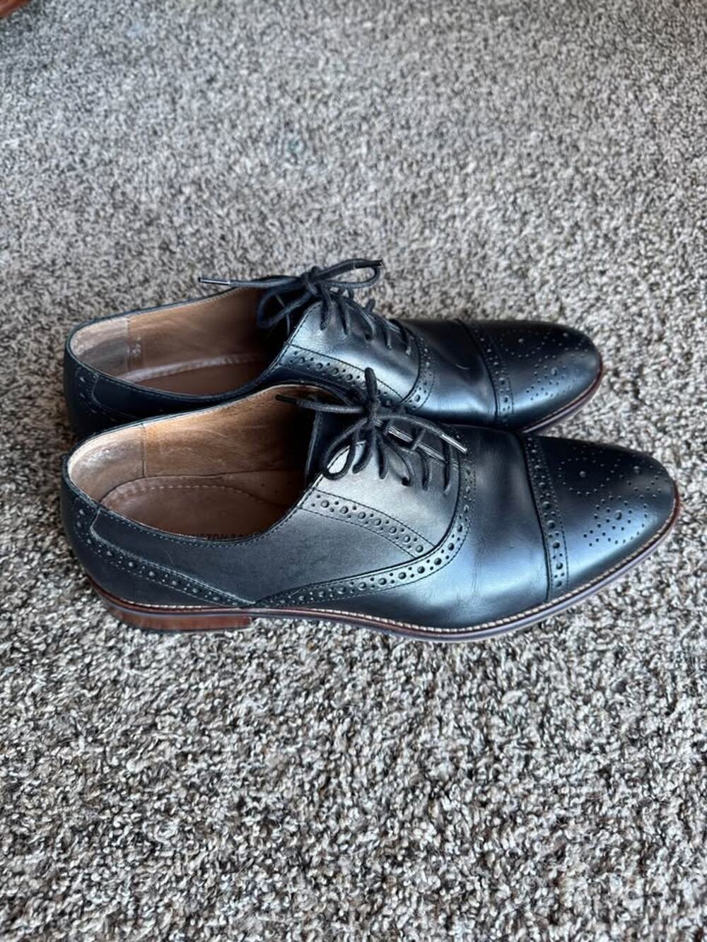 Johnston & Murphy Men’s Black Leather Dress Shoes Size 12 Lace Up Classic